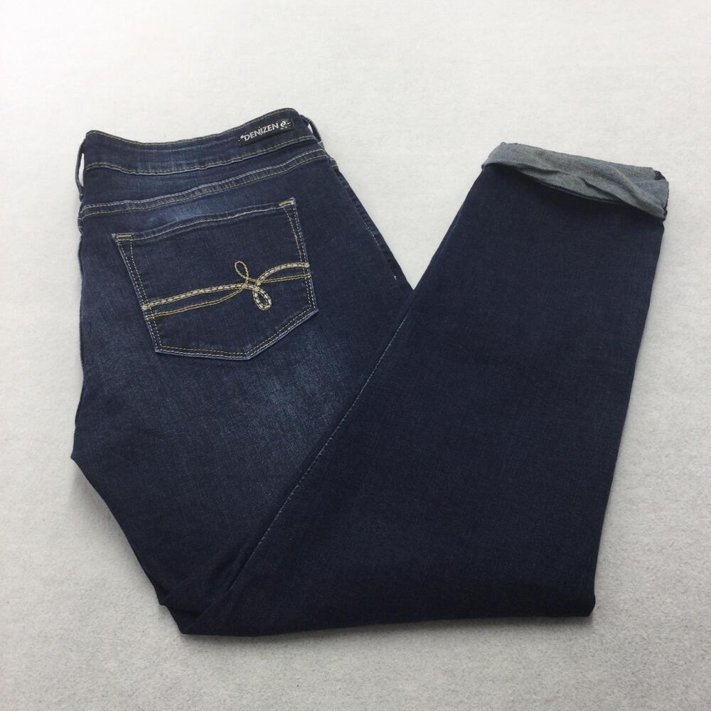 Denizen From Levis Low-Rise Boyfriend Jeans Juniors 13 Blue Dark Wash Distressed